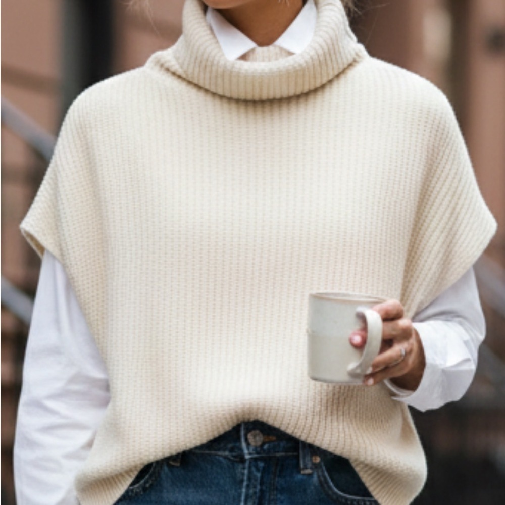 STITCHES + STRIPES Chic Cream Turtleneck Sweater